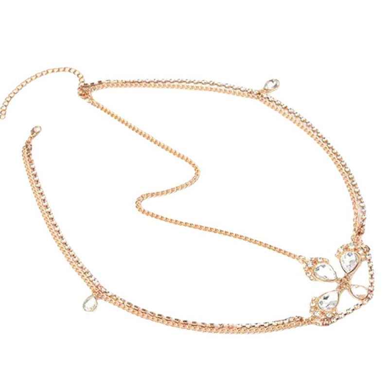 Fashion Wedding Hair Decoration Rhinestone Hair Chain Accessories Boho Crystal Head Chain Jewelry for Bridal Hair Accessories