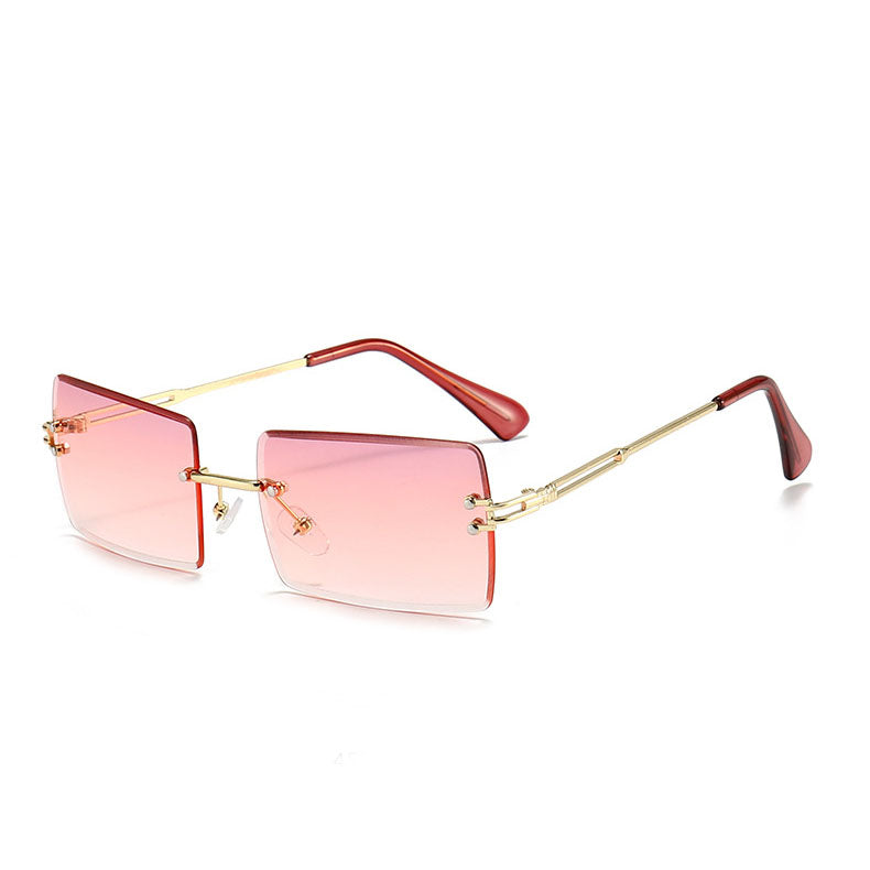 Fashionable Square Sunglasses Vintage Rimless Sunglasses 2022 Women  Custom  2022 Sunglasses