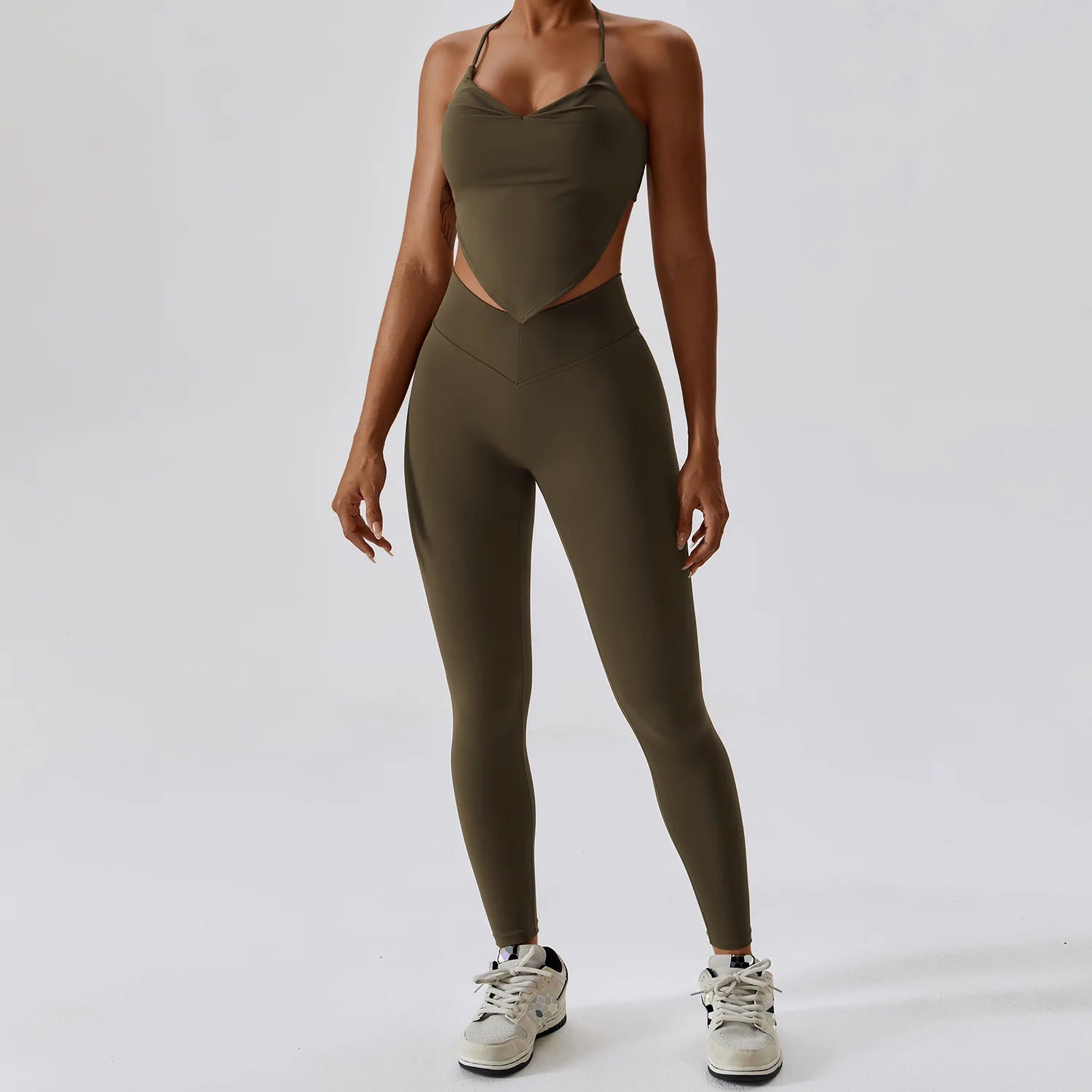2023 New Running Sets New Design Nude Vest Bra Tops Shorts High Waist Leggings Two Piece Activewear Yoga Outfit for Women