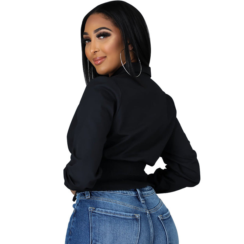 TG040 Short Long-Sleeved Blouse Women Sexy Women Shirts 2022 Spring Women's Blouses & Shirts