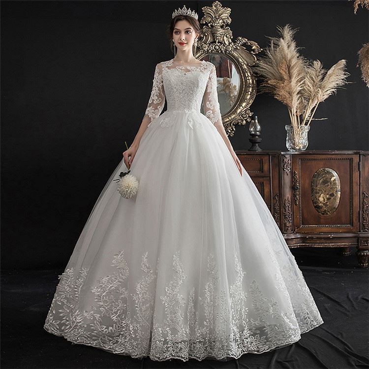 Women Hot Selling Luxury Design Floor Length White Wedding Dress Bridal Gown for Women Wedding Dresses - My Store