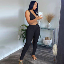YP Wholesale Cheap Women Workout Sets Spring Two Piece Outfits Tank Crop Top Sports Gym Yoga Set Activewear Seamless Yoga Set