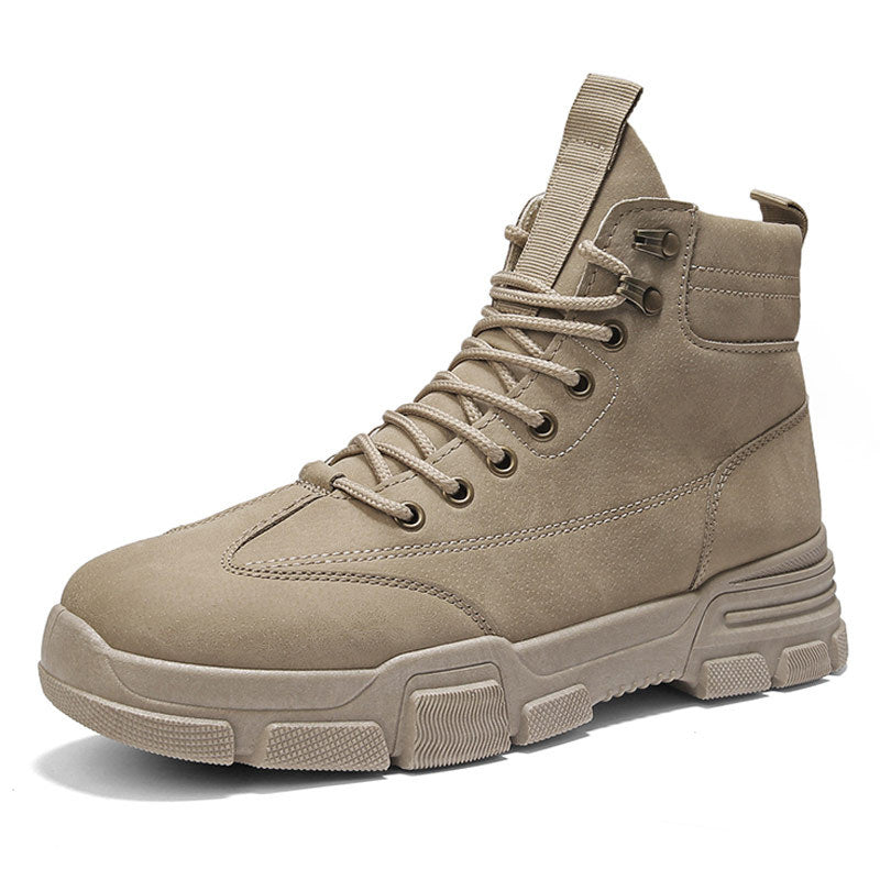 Autumn Winter Men's Rubber Snow Boots Warm Working Lace Up Boot Shoes