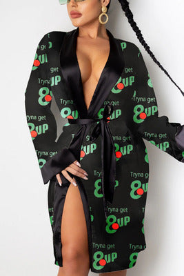 Home Silky Dollar Sleepwear Women Pajamas  Printing  Pajamas Dress for Women Woman Pajamas