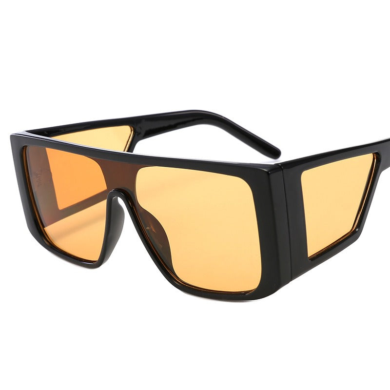 Hot Sell INS Sunglasses Fashion Vintage Rectangle Sunglass Uv400 Ce One Piece Lens Eyewear Sunglasses