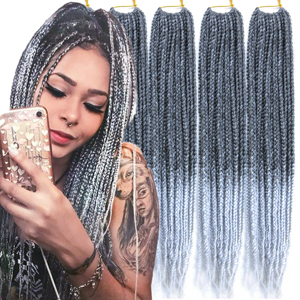 Box Braids Crochet Hair Extension Ombre Pre Looped Box Braiding Hair Synthetic 20 Strands/Pack Senegal