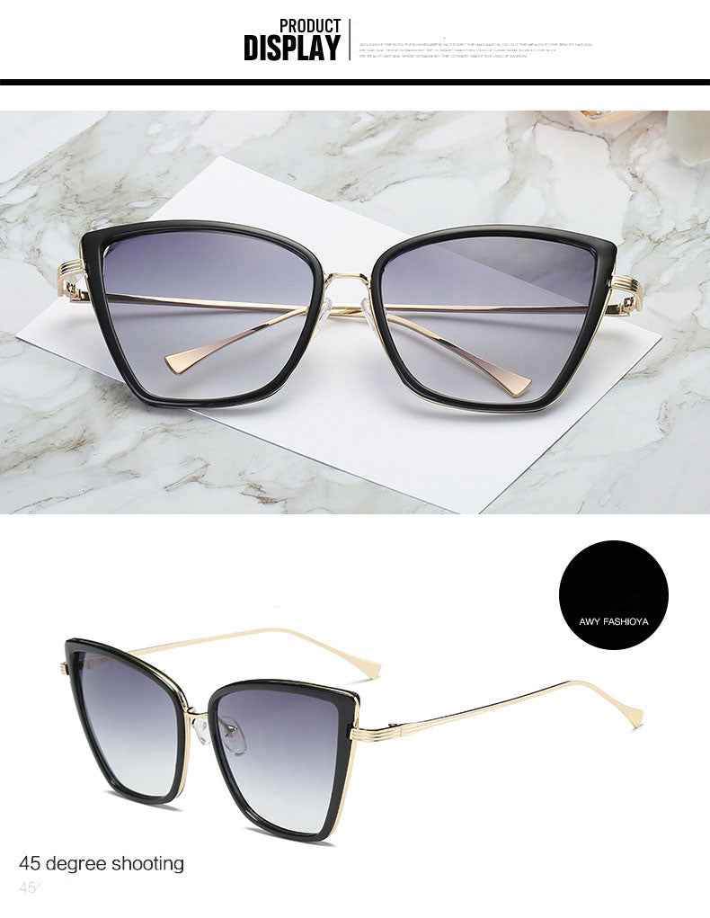 Fashion Cateye Vintage Metal Design Your Own Sunglasses Cat Eye Glasses Mirror Retro Sunglass Design Sunglasses for Women