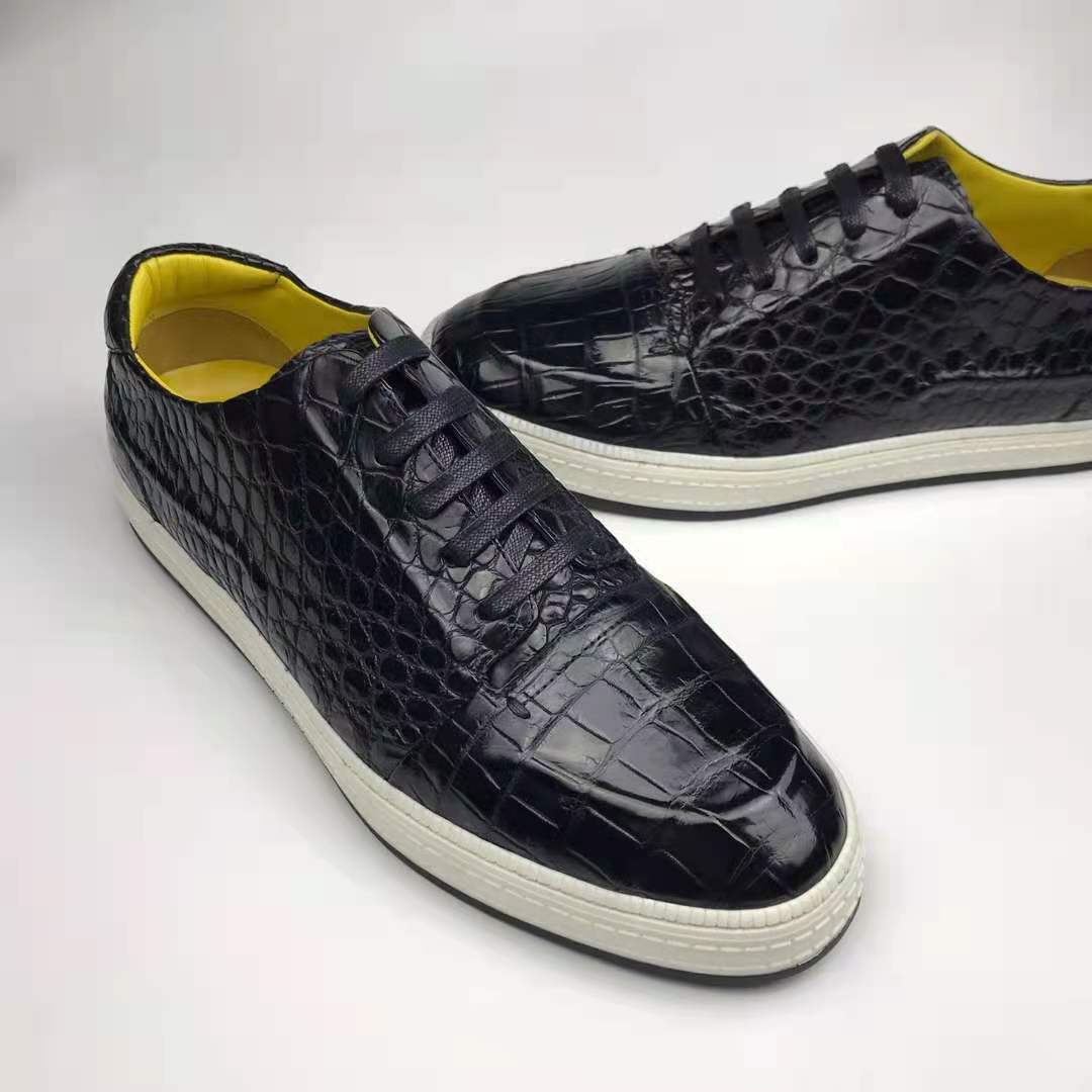 Custom Luxury Shoes Women Sneakers Hot Selling Alligator Shoes Men Sneaker Chic Fashionable Italian Crocodile Leather Men Shoes