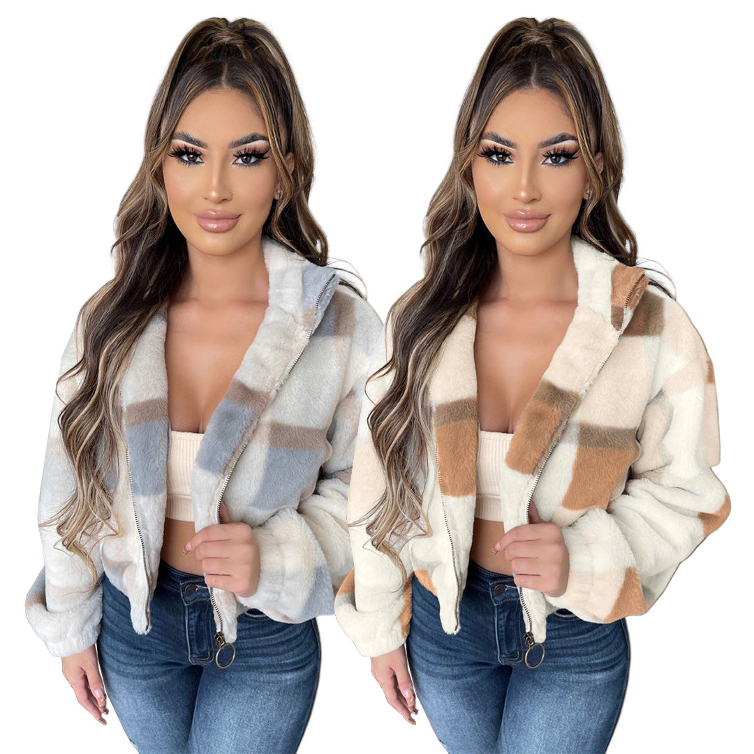 Wholesale Boutique Rabbit Plush Winter Coat Women Fur Coat Fur Jacket Women Coats