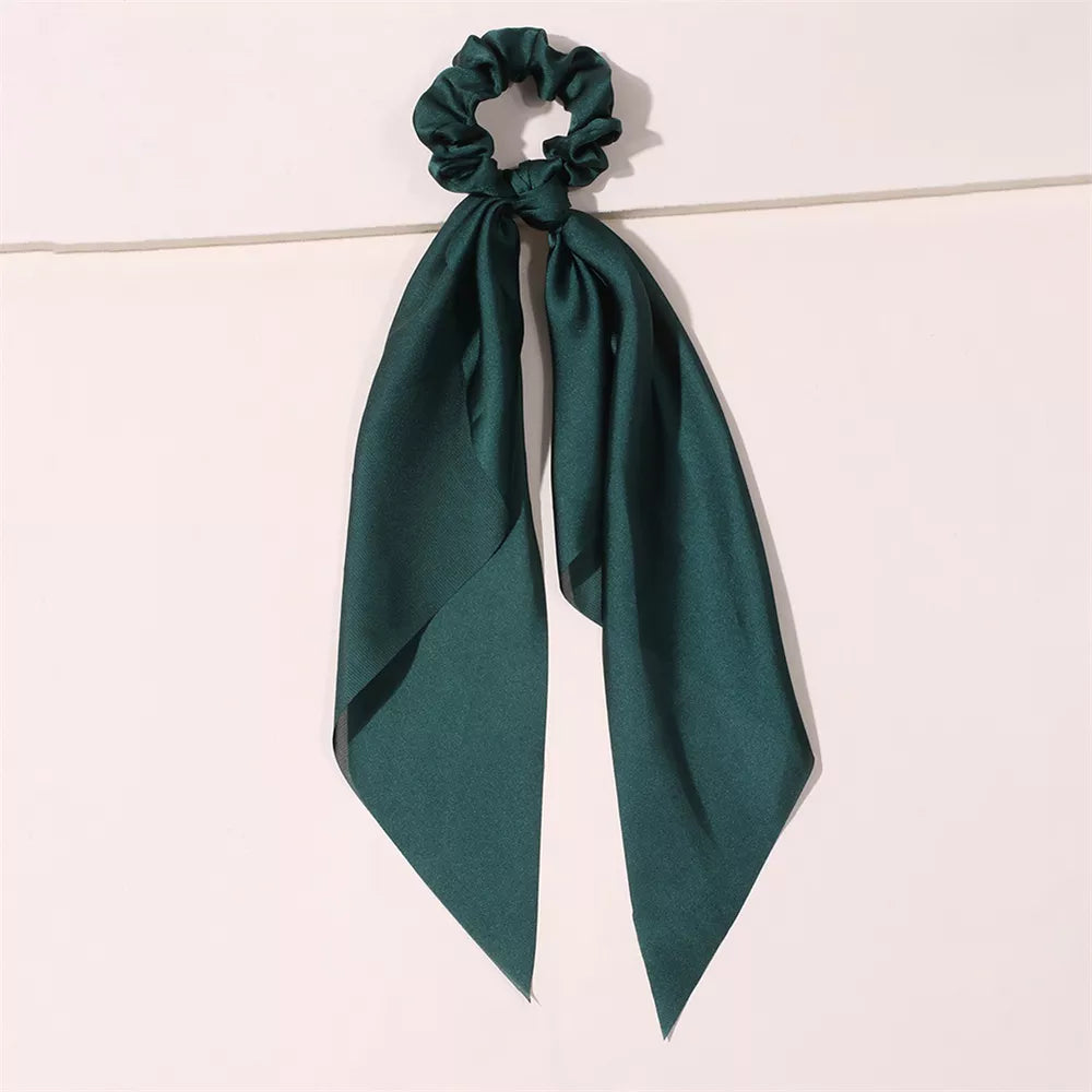 New Fashion Print Bow Scrunchies Hair Ribbon for Women Elastic Hair Band Girls Horsetail Hair Ties Hair Accessories