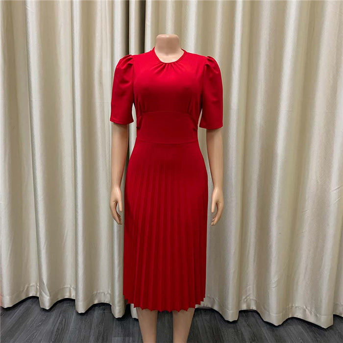 A0202-Summer Business Career Dresses Pleated Dress Women African Dresses