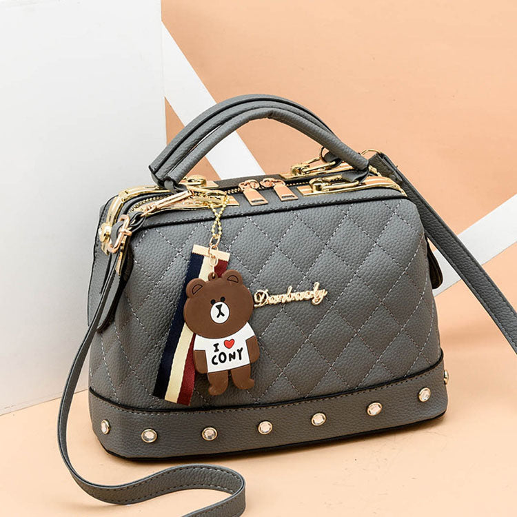 GATE Sell Well Popular Plaid Handbag Shoulder Diamonds Womens Handbags Korean Portable Handbag
