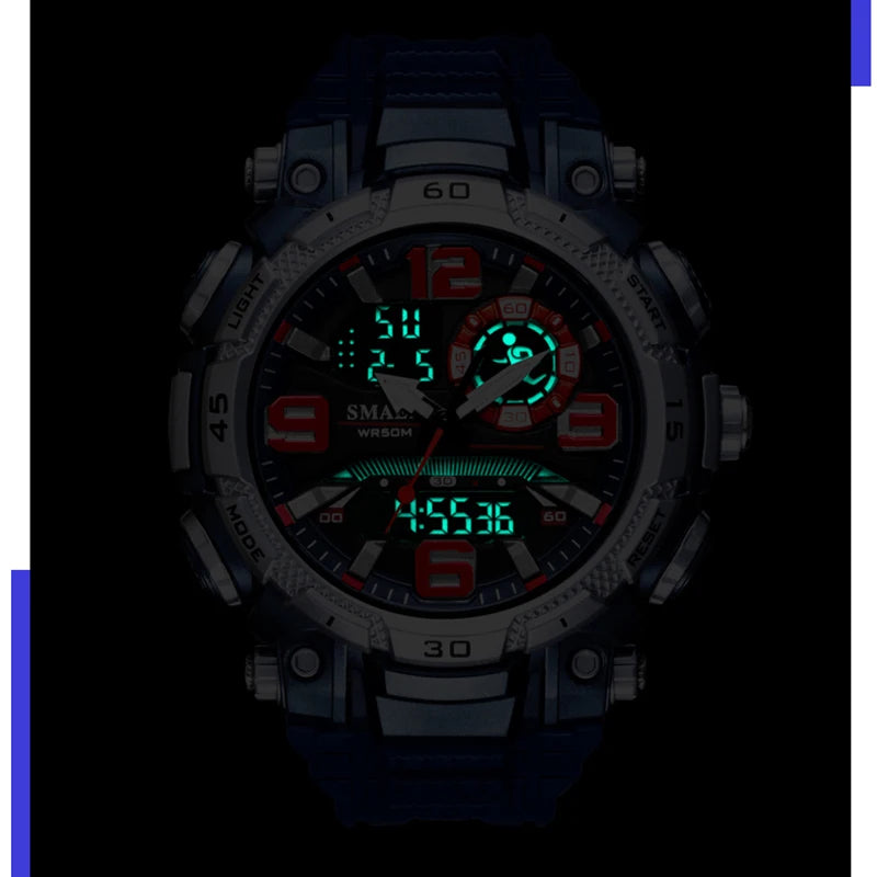 Quartz Watch for Men SMAEL Watch Waterproof Stopwatch LED Watches Male Clock 1921 Sport Watches Men Relogio Masculino Digital