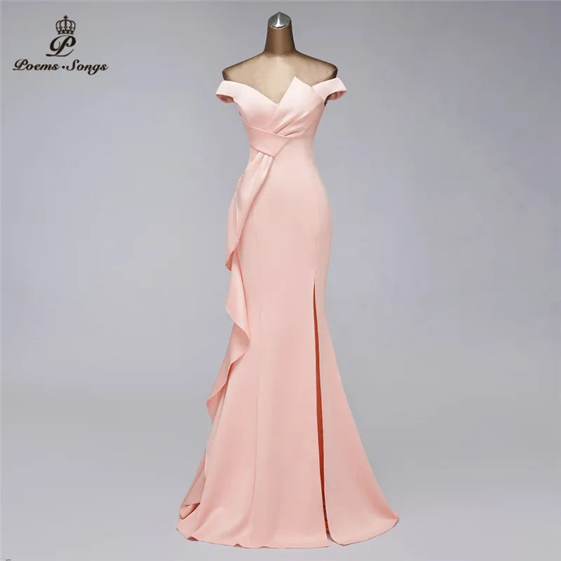 Beautiful New Candy Color Evening Dresses Gree Dress Prom Dresses Mermaid Vestidos De Fiesta De Noche Women Dress Elegant