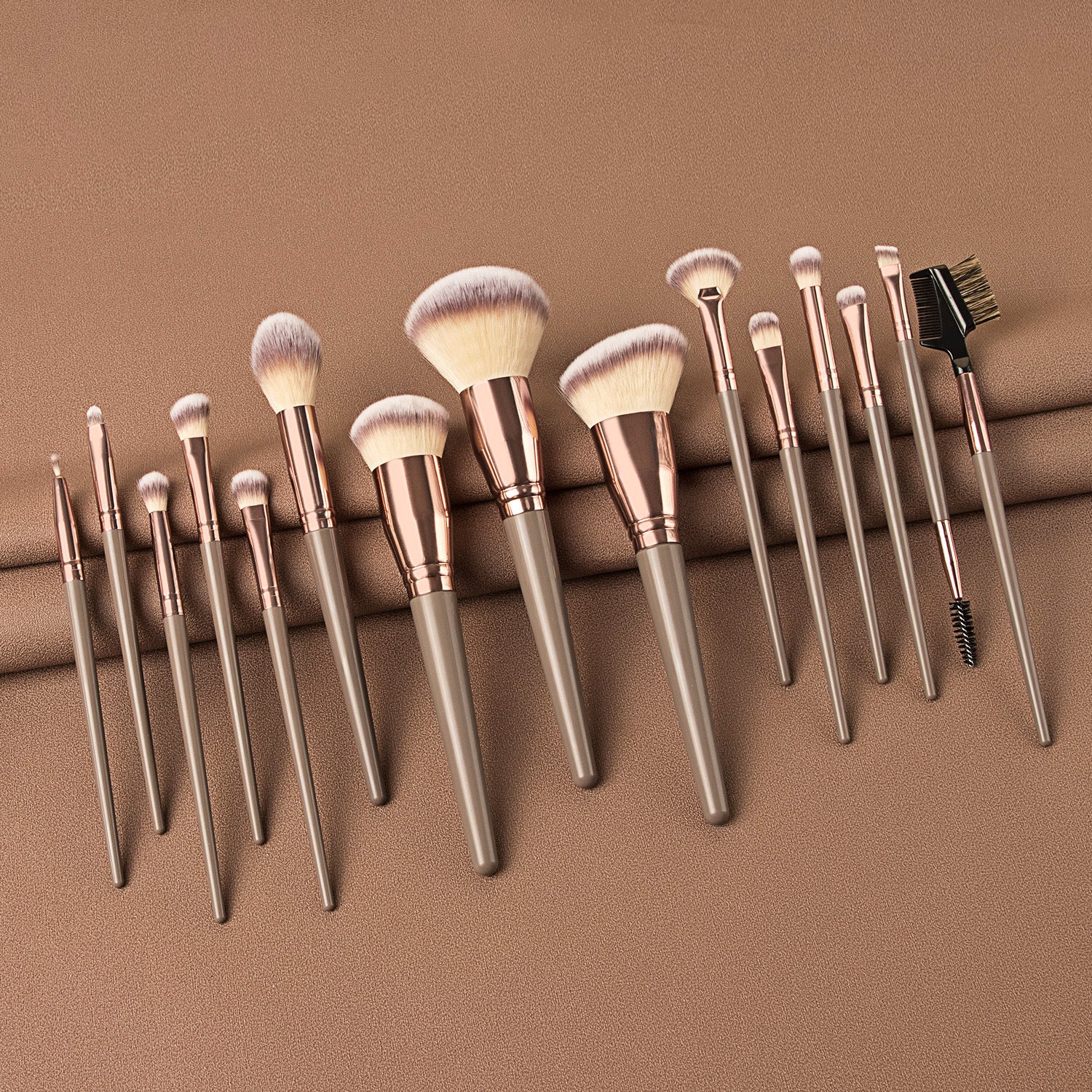 HMU Best Selling Makeup Cosmetic Brushes Champagne Gold 15pcs Brushes Makeup Kits Private Label Brushes Makeup - My Store