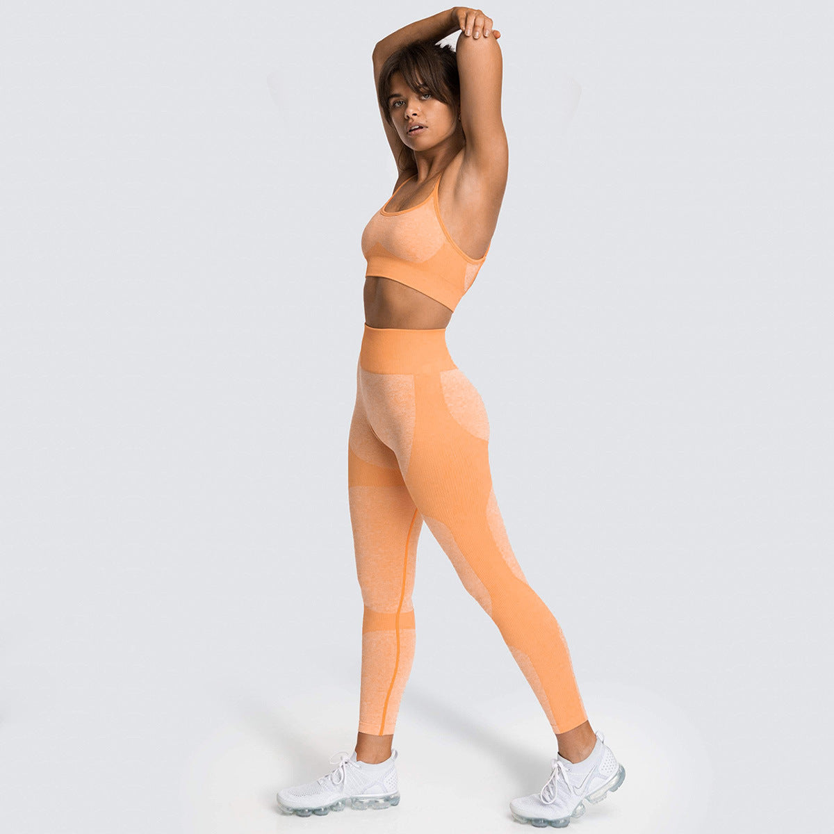 Women Seamless Activewear Fitness Gym Wear Sportswear Crop Top Leggings Yoga Bra Set