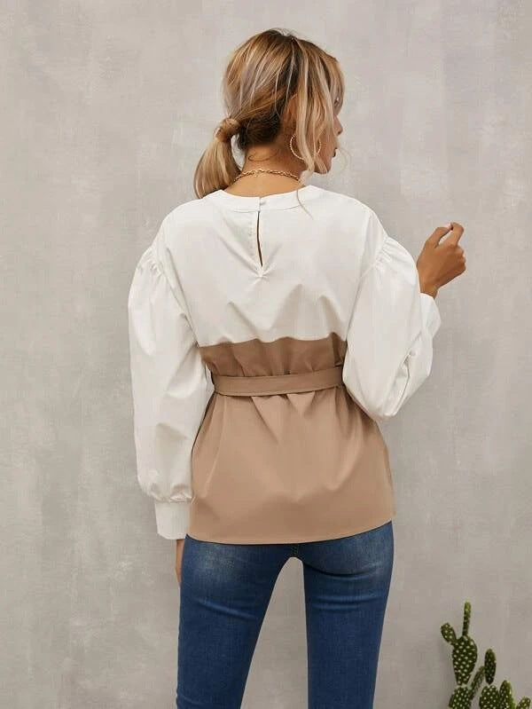 XLL New Crew Neck Blouse Long Sleeve Woman Tops Fashionable Pullover Women's Blouses & Shirts