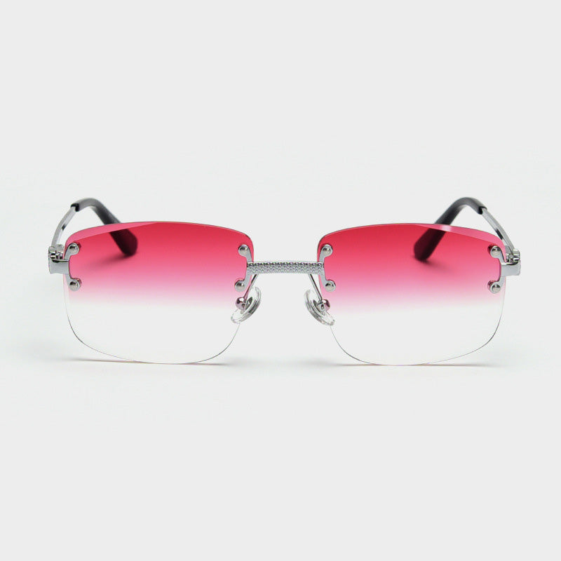 HBK 2022 Fashion Rimless Glasses Frames Luxury Frameless Sun Glasses Sunglass Woman 2021 Rimless Sunglasses Mens