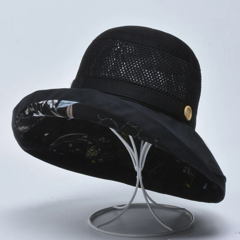 K116 Women's Bucket Hat Panama Fashion Sun Visor Breathable Fisherman Protection Hat Summer Hats Beach Sun Hats Breathable