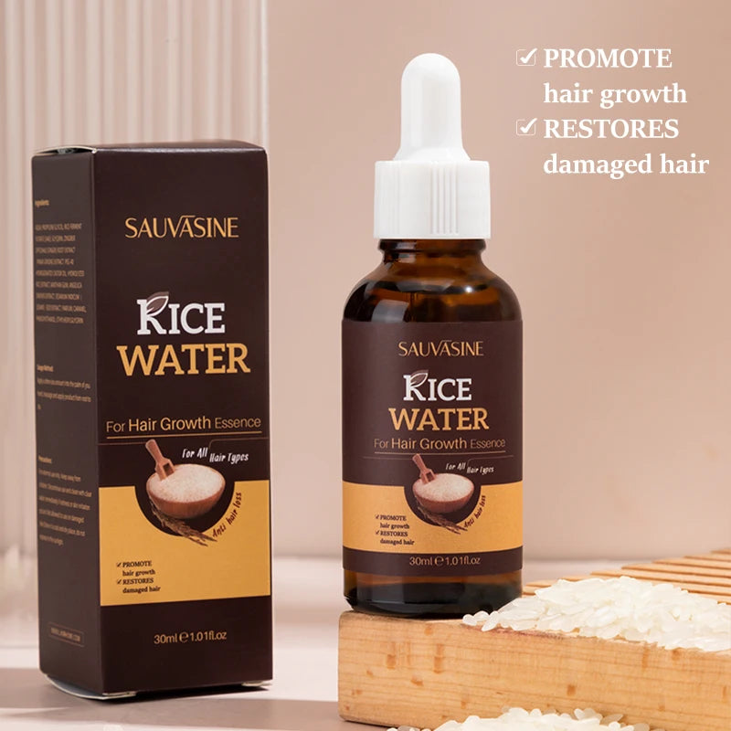 100% Natural Herbal  Organic Vegan Moisturize Hair-Loss Prevention Restores Damaged  Hair Growth Care Rice Water for Hair Serum