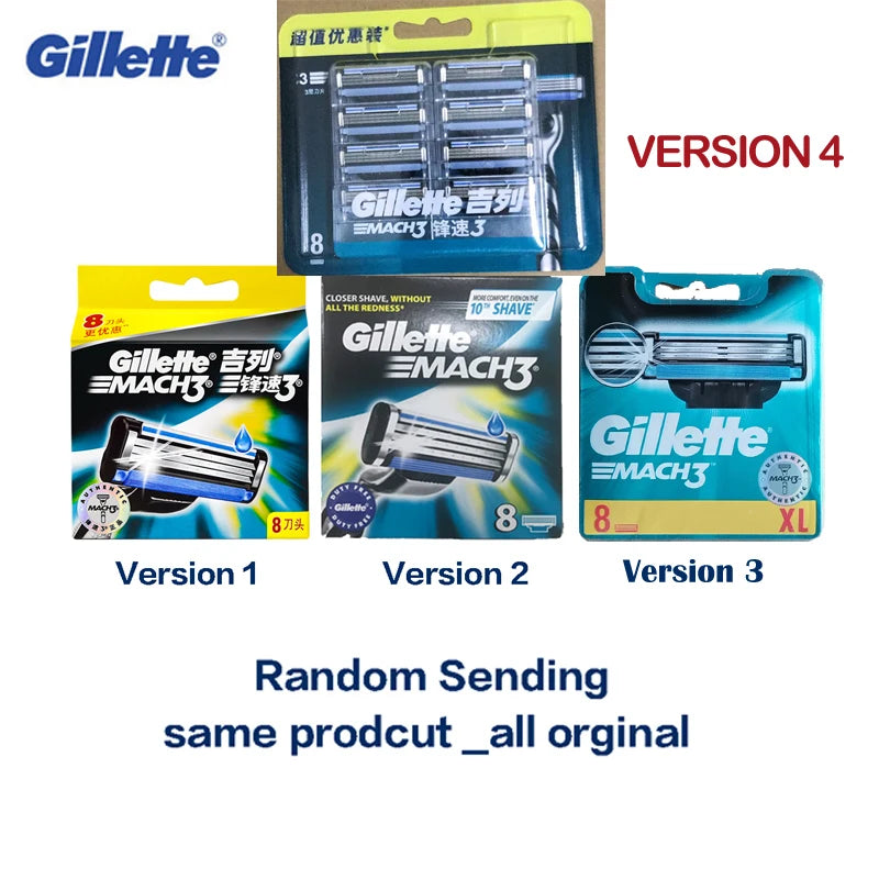 Gillette Mach 3 Shaving Razor Blades for Men'S Face Replaceable Sharp Shaver Razor Blade Mach3 Cassette Shaving Blade Refill