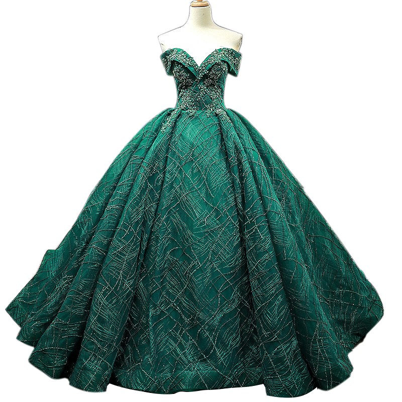 Women Luxurious Sequin Party Evening Dresses Elegant Ball Gown Wedding Dresses - My Store