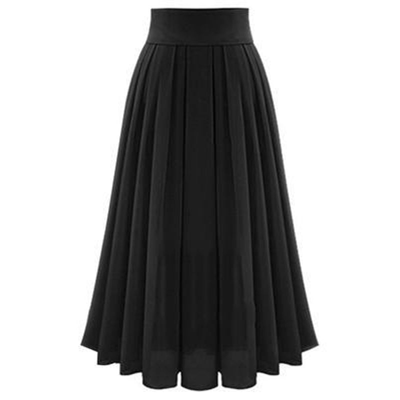 Women Pleated Pleated Skirts Ladies Solid Color Chiffon Long Skirt Women's Skirts