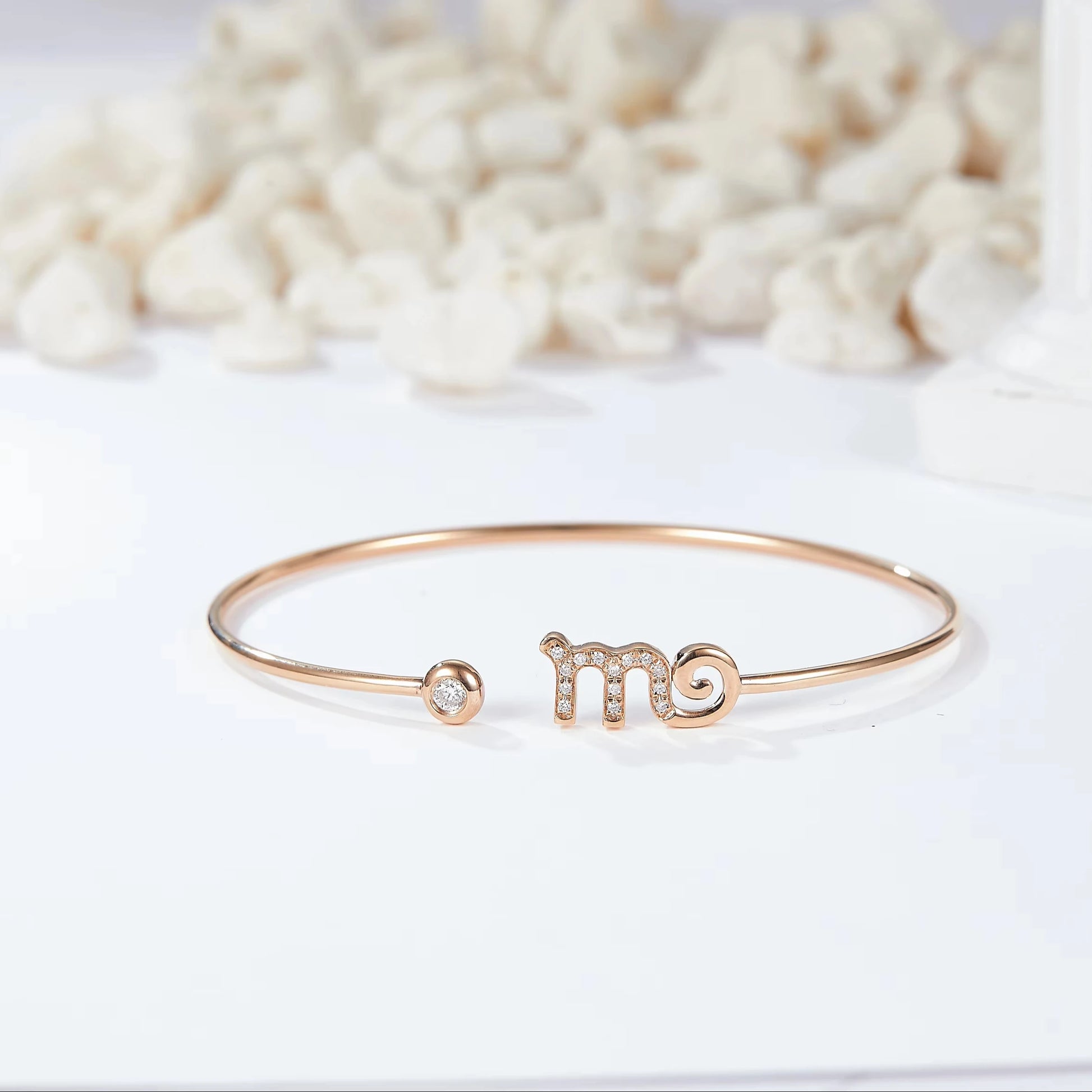 SGARIT Custom Jewelry 18K Rose Gold Jewelry Set CVD Lab Diamond Engagement Ring and Bangle Jewellery