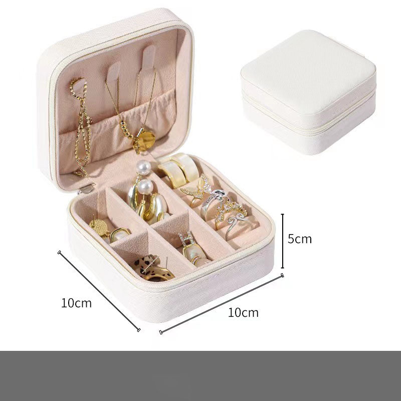 Travel Jewelry Box Ladies Velvet Jewelry Storage Box Zipper Travel Jewelry Organizer