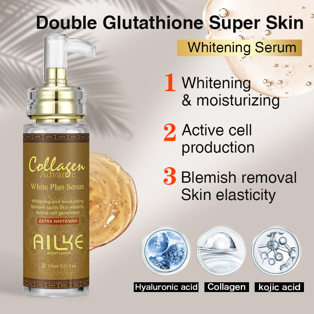 AILKE Body Care Collagen Serum Whitening Dark Spot Face Cream African Black Soap Bleaching Body Lotion Skin Care Set