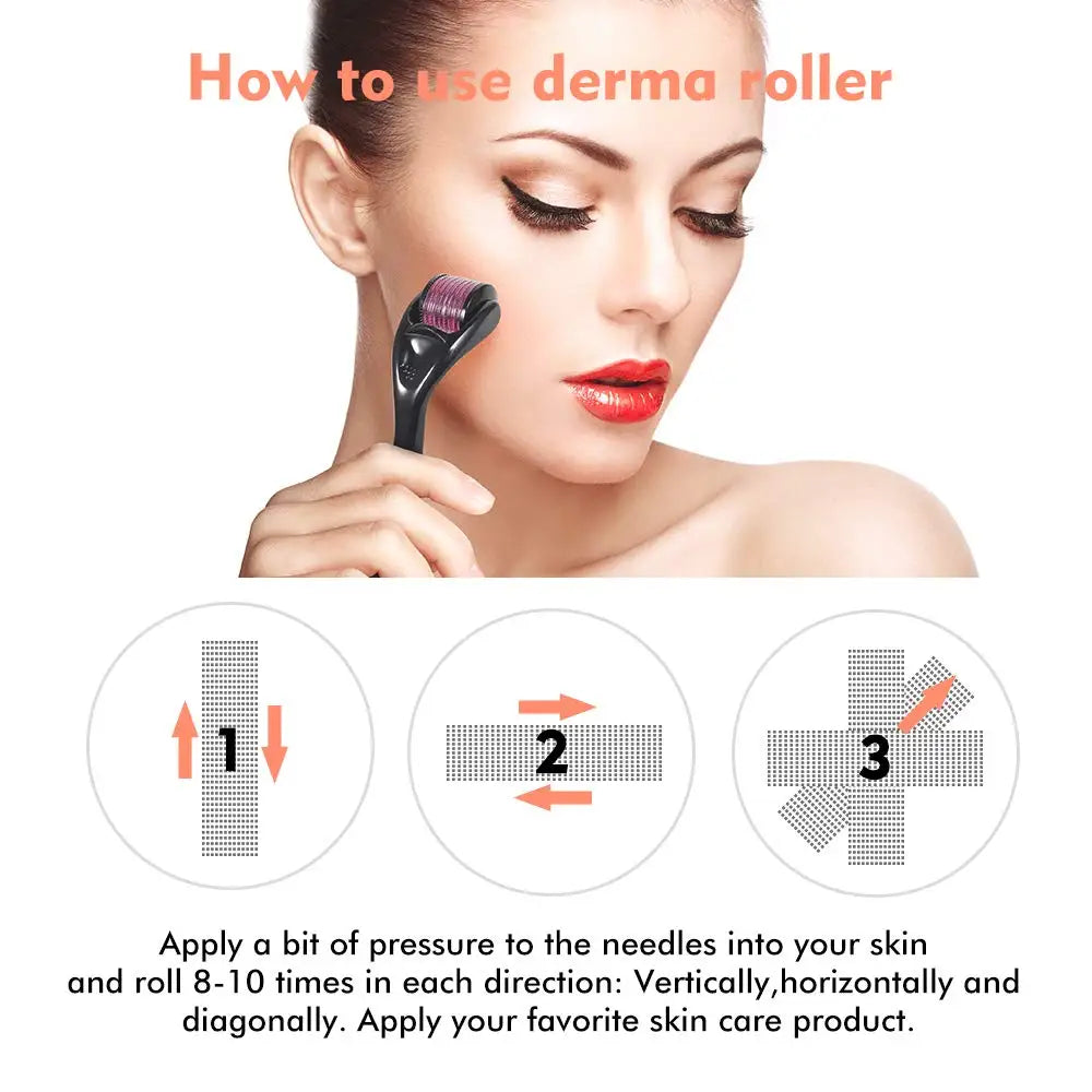 Healthy Care 540 Derma Roller Needle Instrument for Face 0.2mm\0.25mm\0.3mm - Titanium Needles Skin Care Tool