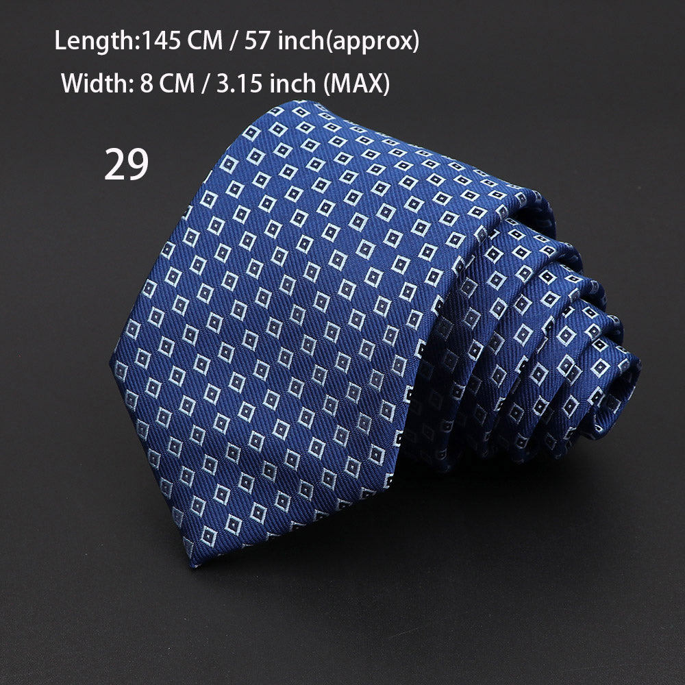 Fashion Neckties Classic Men's Stripe Necktie Royal Blue Wedding Ties Jacquard Woven Silk Men Solid Tie Polka Dots Neck Ties