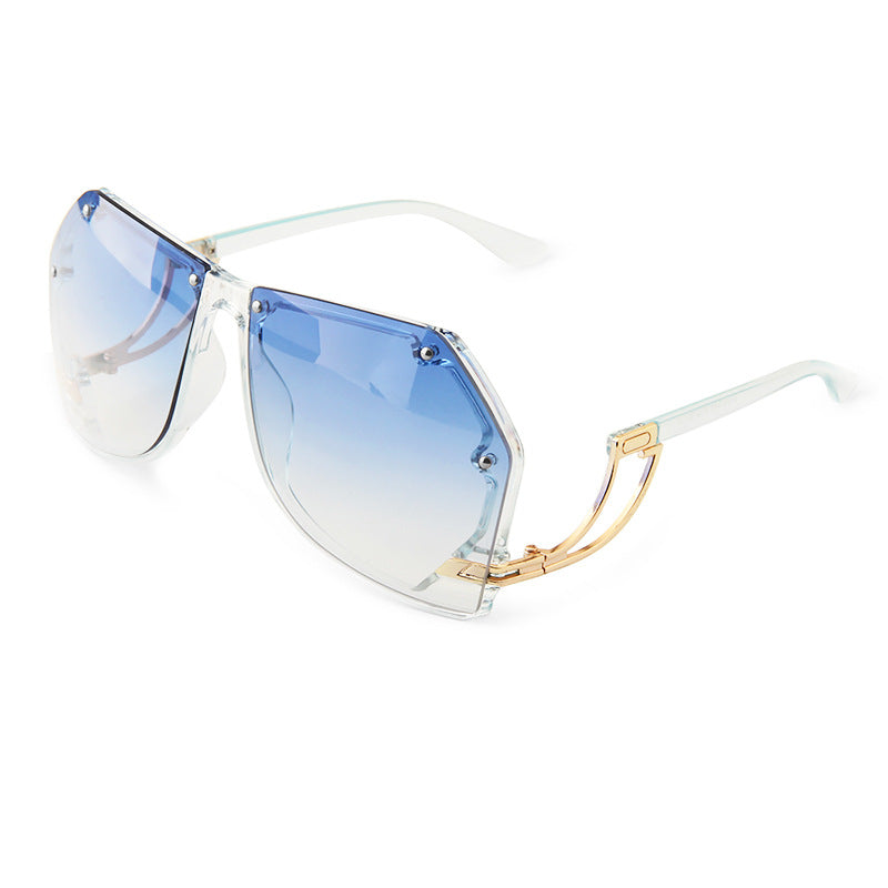 Big Frame Sunglasses Fashion Ocean Film Lovers Sunglasses Men and Women Versatile Sunscreen Sunglasses