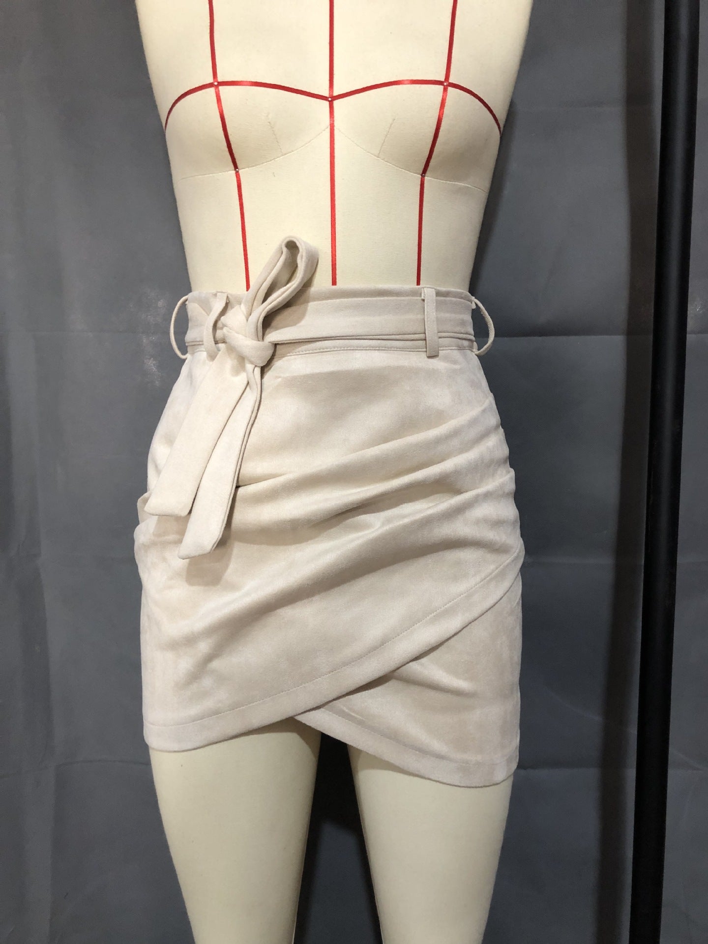 X01289M Sexy Leather Strapping Skirt Casual Solid Color Women's Work Short Skirts Hot Girl Street Style Skirts