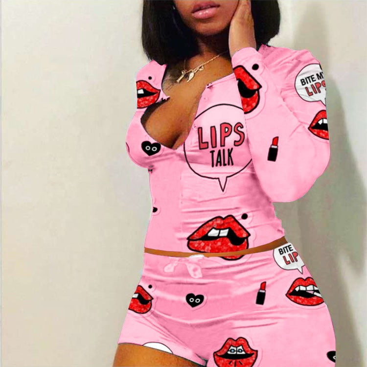 Hot Sale Sexy Lady Summer Sleepwear Pajamas Custom Short Pajamas Women Two Pieces Pajamas