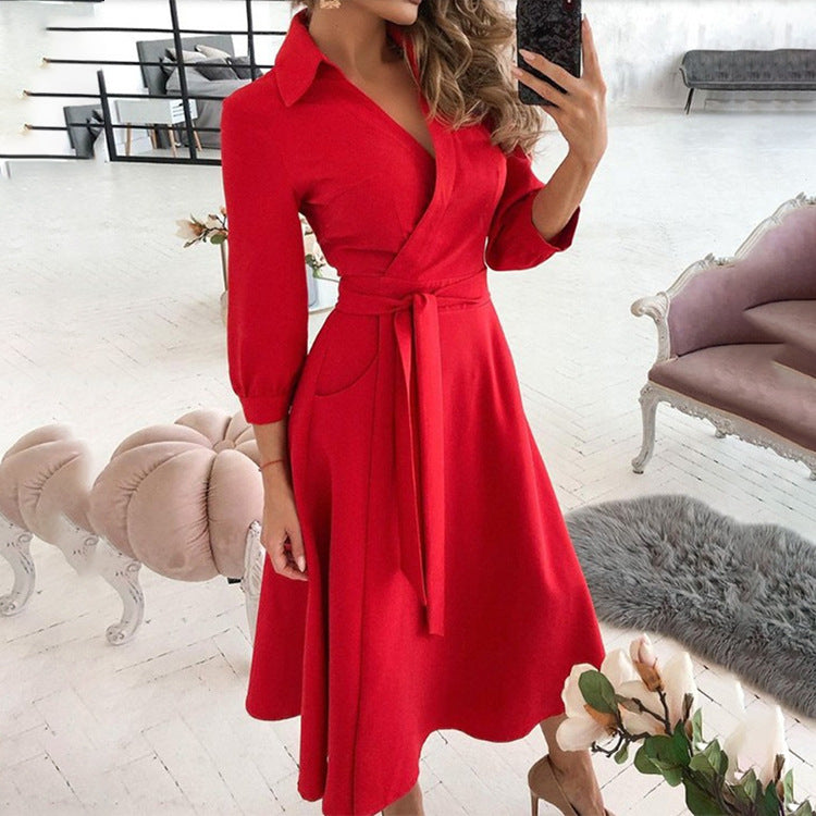 Wholesale Fall Clothing Sexy Stylish Loose Dresses Women Dresses 2021 Vestidos Casuales Office Dress