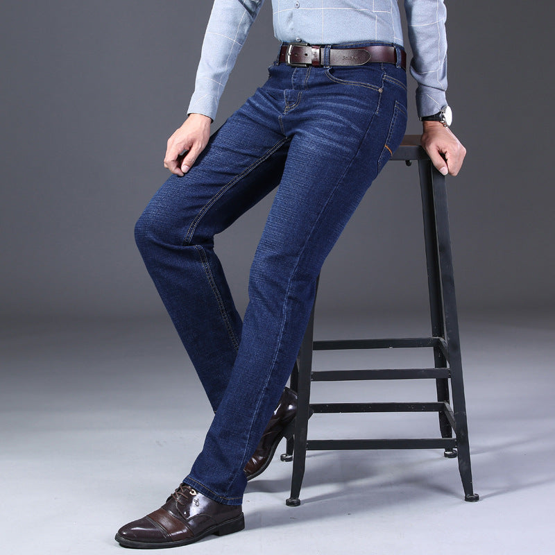 Drop Shipping Men Denim Jeans Long Pants New Fashion Business Casual Jean Pants