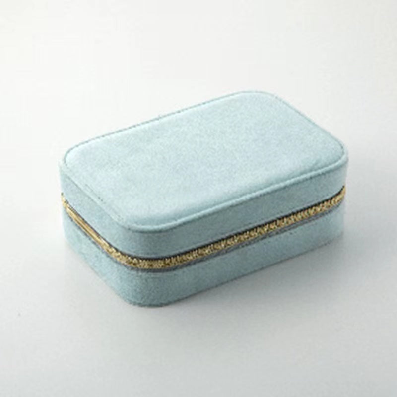Travel Jewelry Box Ladies Velvet Jewelry Storage Box Zipper Travel Jewelry Organizer