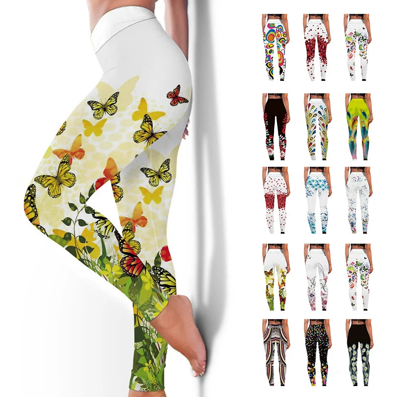Gym Sports Leggings for Women Seamless Leggings Training Running Yoga Fitness Pants Colorful Print Gym Trousers Tight Sportswear