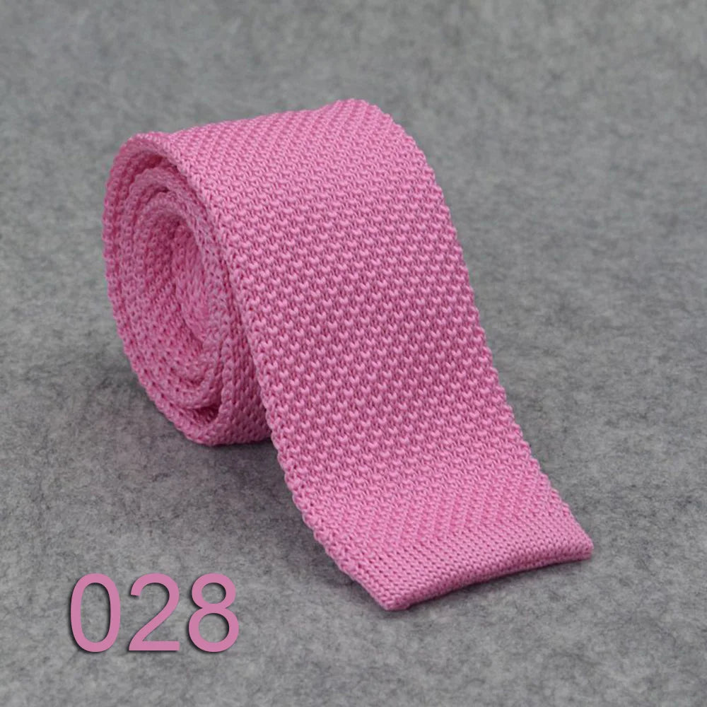 Wholesale Cheap Casual Black Knit Tie Cheap Silk Knitted Ties Men Plain Solid Men's Knit Ties