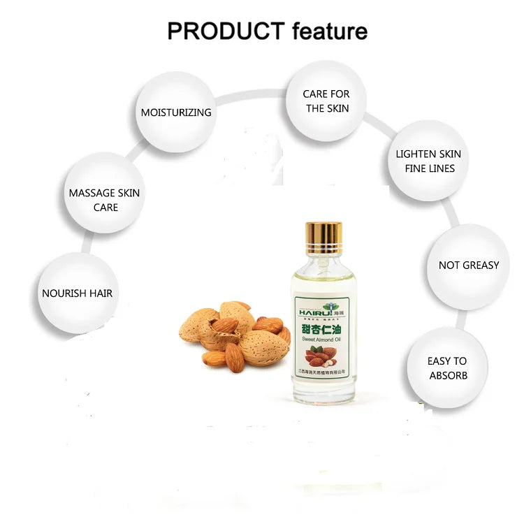 Cold Pressed Massage Oil of Almond 500ml Body Skin Moisturizing Hair Care Sweet Almond Oil