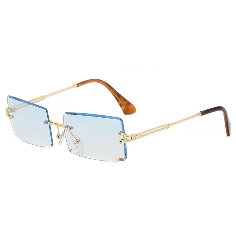 Fashionable Square Sunglasses Vintage Rimless Sunglasses 2022 Women  Custom  2022 Sunglasses