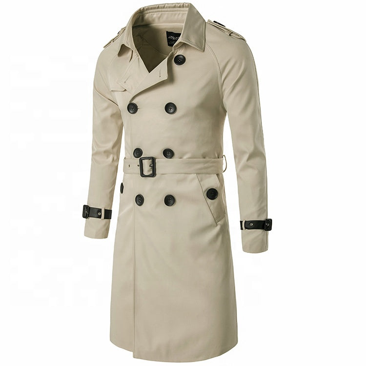 Fall Arrival Coat Double-Breasted Dust Coat Fashion Casual Long Coats for Men