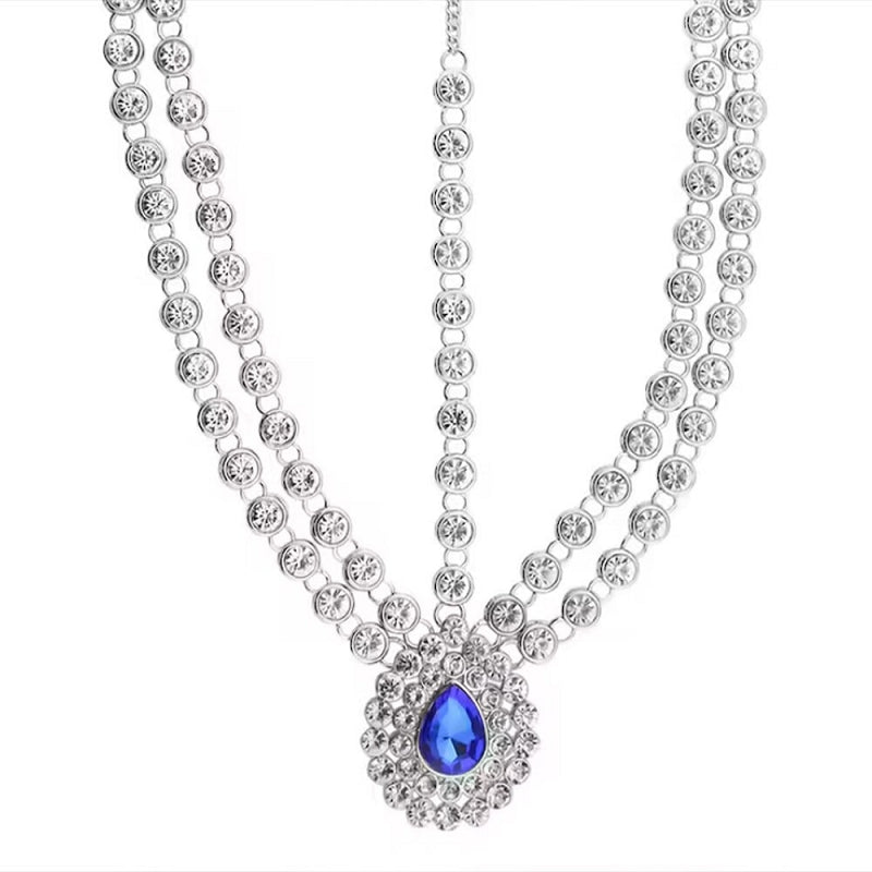 2022 Bride Hair Chain Bohemian Hair Accessories Forehead Hair Chain Rhinestone Wedding Jewelry Crystal Chain