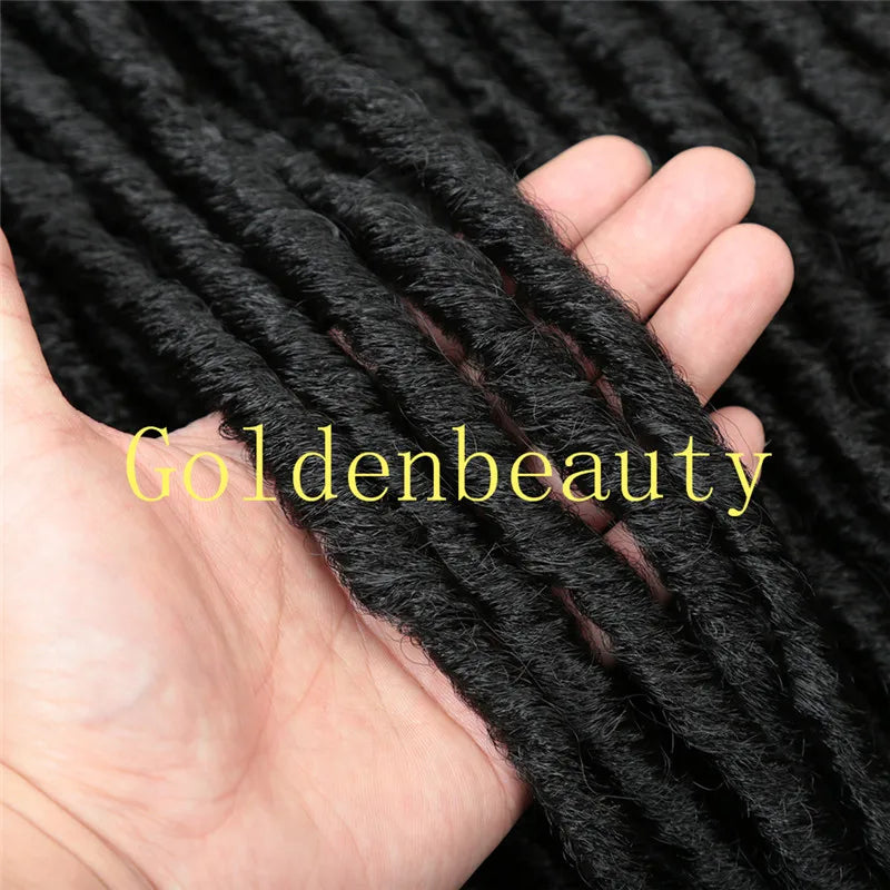 Goddess Locs 20 Inch Crochet Synthetic Hair Extension 24 Strands/Pack Dyed Faux Locs Hair