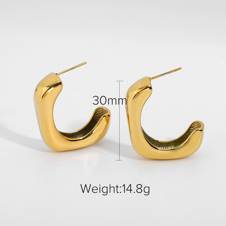 Fashion Statement Stud Earrings Gold Hoops Earring 18k Gold Earrings Jewellery Stainless Steel Jewelry