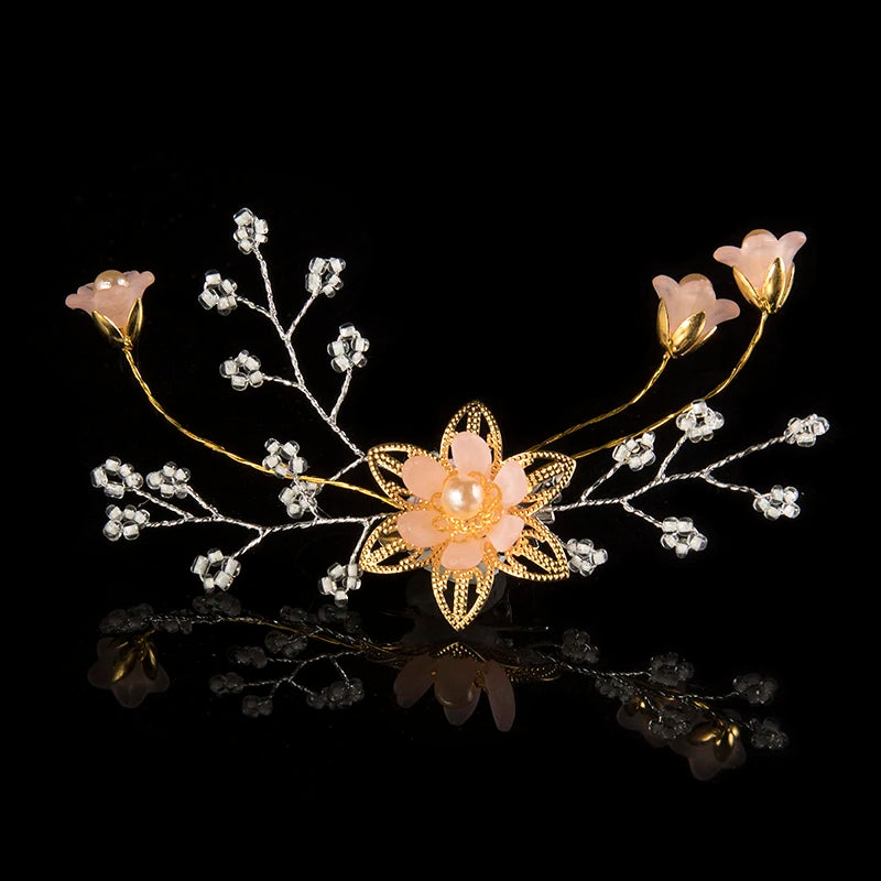 Elegant Bridal Wedding Hair Accessories Crystal Pearl Flower Girl Headband Ribbon Headpiece Hair Jewelry Accessories