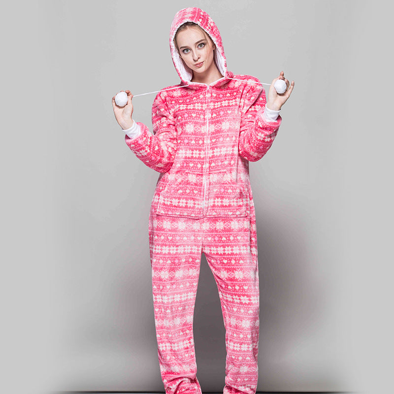 New Christmas Pajama Winter Pyjamas Women Sleepwear Christmas Pajamas Custom Print Adult Onesie