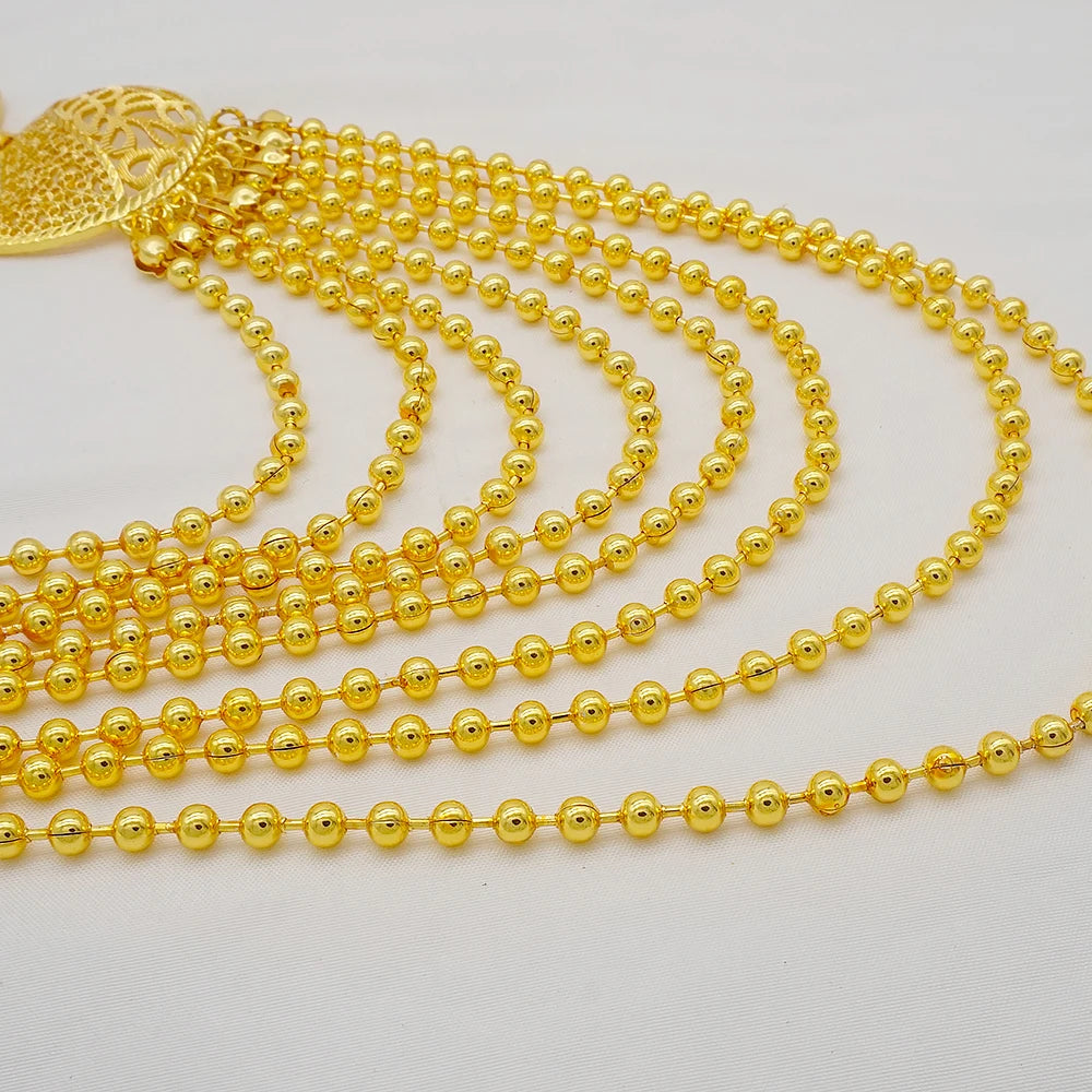 Dubai African Gold Color Jewelry Sets for Women Indian Jewelery Nigerian Necklace Ring Earring Wedding Accessories