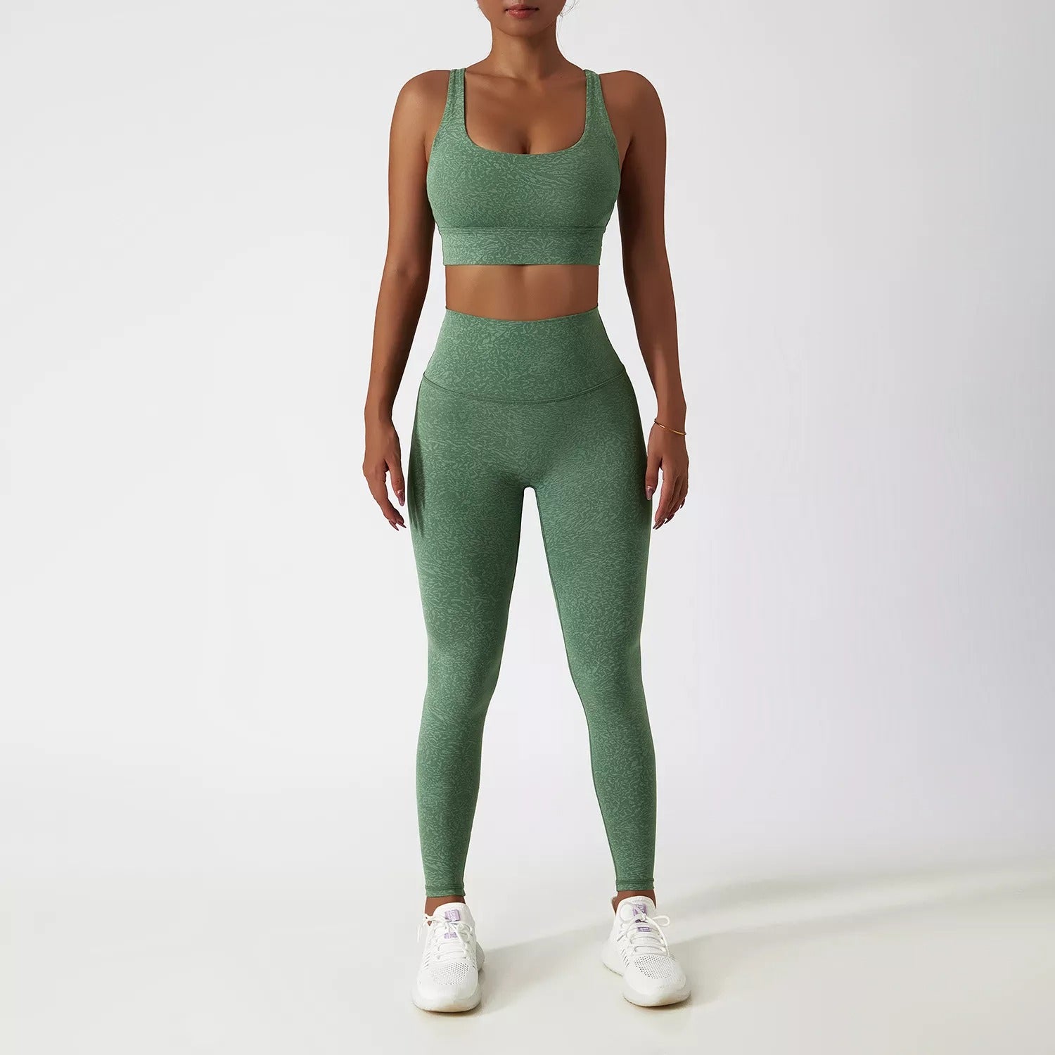 Women's 2 Piece Tracksuit Workout Outfits High Waist Leggings Stretch Sports Bra Yoga Activewear Set